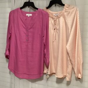 Elegant Pink and Peach Blouse Duo